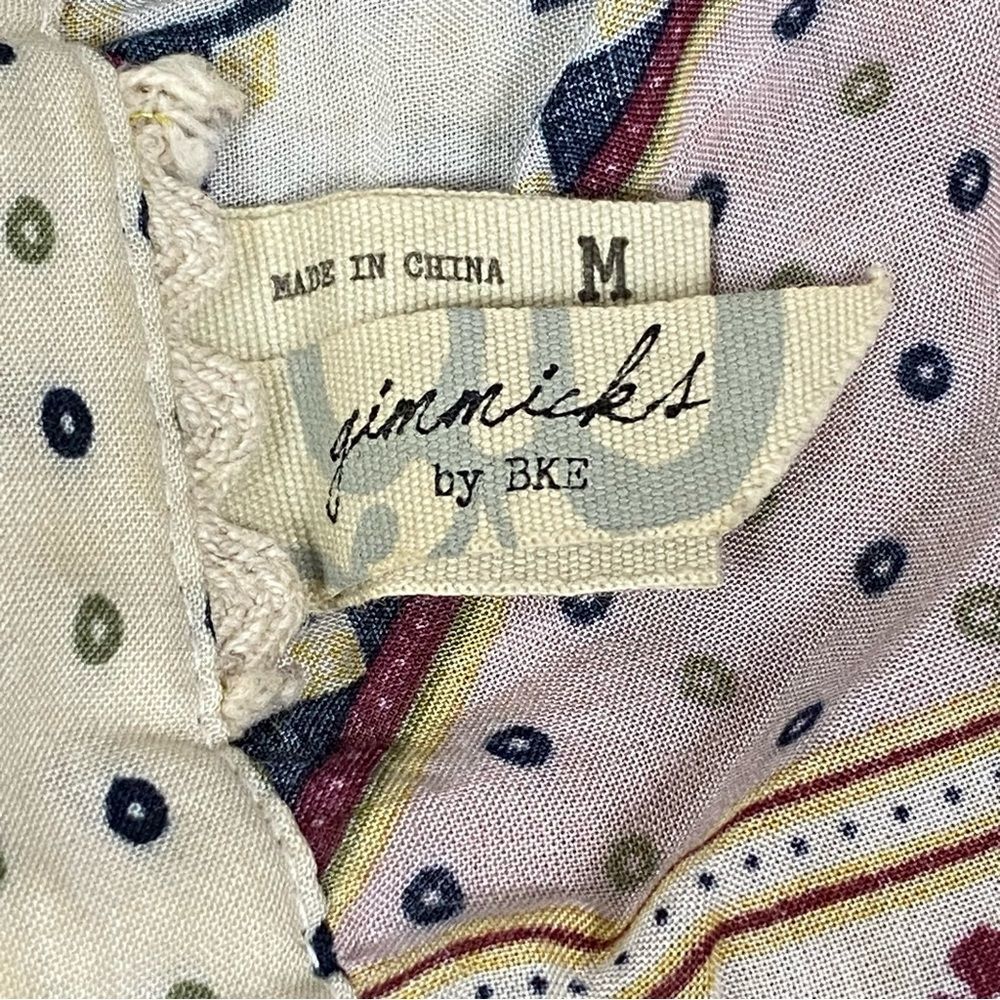 Gimmicks by BKE Womens Multicolored Aztec Dotted Print Long Sleeve Boho Blouse M - Picture 7 of 10